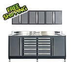 Dragonfire Tools 12-Drawer 7-Foot HD Workbench with Leveling Feet and Wall Cabinets