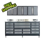 Dragonfire Tools 17-Drawer 7-Foot HD Workbench with Leveling Feet and Wall Cabinets