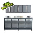 Dragonfire Tools 24-Drawer 7-Foot HD Workbench with Leveling Feet and Wall Cabinets