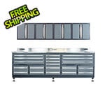 Dragonfire Tools 20-Drawer 9-Foot 4-1/4-Inch HD Workbench with Leveling Feet and Wall Cabinets