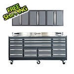 Dragonfire Tools 17-Drawer 7-Foot Heavy Duty Workbench with Casters and Wall Cabinets