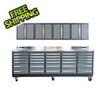 Dragonfire Tools 30-Drawer 9-Foot 4-1/4-Inch HD Workbench with Casters and Wall Cabinets