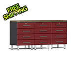 Ulti-MATE Garage Cabinets 4-Piece Garage Workstation Kit with Bamboo Worktop in Ruby Red Metallic