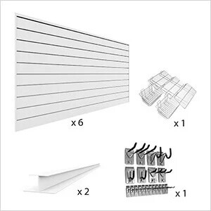Upgraded Slatwall Wall Storage Bundle (White)