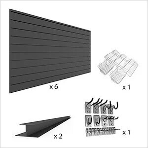 Upgraded Slatwall Wall Storage Bundle (Charcoal)