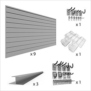 U-Turn Slatwall Wall Storage Bundle (Light Grey)