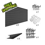 Proslat U-Turn Slatwall Wall Storage Bundle (Charcoal)