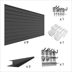 U-Turn Slatwall Wall Storage Bundle (Charcoal)