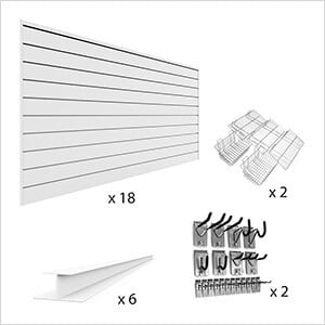 Complete Slatwall Wall Storage Bundle (White)