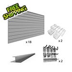 Proslat Complete Slatwall Wall Storage Bundle (Light Grey)