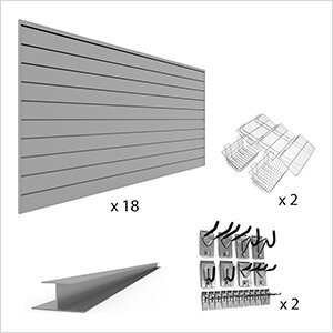 Complete Slatwall Wall Storage Bundle (Light Grey)