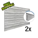 Proslat 8 ft. x 4 ft. PROCORE+ PVC Gray Wood Slatwall (2-Pack)