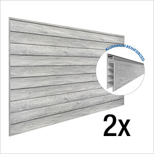8 ft. x 4 ft. PROCORE+ PVC Gray Wood Slatwall (2-Pack)