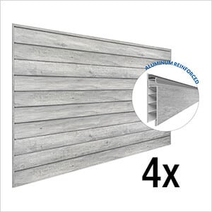 8 ft. x 4 ft. PROCORE+ PVC Gray Wood Slatwall (4-Pack)