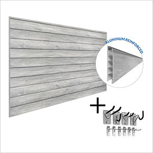 PROCORE+ PVC Gray Wood Slatwall Ultimate Bundle