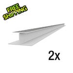 Proslat 8 ft. PROCORE+ PVC Gray Wood Slatwall H-Trim (2-Pack)