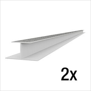 8 ft. PROCORE+ PVC Gray Wood Slatwall H-Trim (2-Pack)