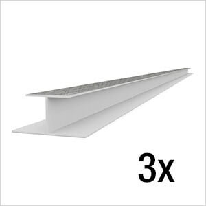 8 ft. PROCORE+ PVC Gray Wood Slatwall H-Trim (3-Pack)