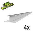 Proslat 8 ft. PROCORE+ PVC Gray Wood Slatwall H-Trim (4-Pack)