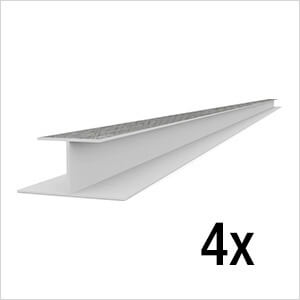 8 ft. PROCORE+ PVC Gray Wood Slatwall H-Trim (4-Pack)