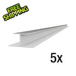 Proslat 8 ft. PROCORE+ PVC Gray Wood Slatwall H-Trim (5-Pack)