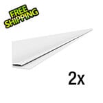 Proslat 8 ft. PROCORE+ PVC Gray Wood Slatwall Top Trim (2-Pack)