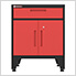 Red 2-Piece Garage Cabinet Set with Levelers