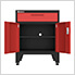 Red 2-Piece Garage Cabinet Set with Levelers