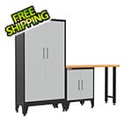 Armadillo Tough Grey 3-Piece Garage Cabinet Set with Levelers