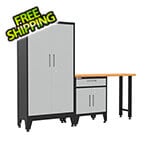 Armadillo Tough Grey 3-Piece Garage Cabinet Set with Levelers