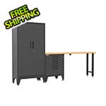 Armadillo Tough Black 3-Piece Garage Cabinet Set with Levelers