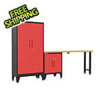 Armadillo Tough Red 3-Piece Garage Cabinet Set with Levelers