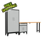 Armadillo Tough Grey 3-Piece Garage Cabinet Set with Levelers