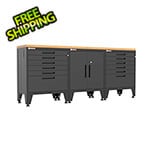 Armadillo Tough Black 4-Piece Garage Cabinet Set with Levelers