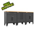 Armadillo Tough Black 4-Piece Garage Cabinet Set with Levelers