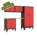 Armadillo Tough Red 5-Piece Garage Cabinet Set with Levelers