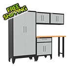 Armadillo Tough Grey 5-Piece Garage Cabinet Set with Levelers
