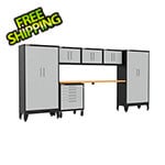 Armadillo Tough Grey 7-Piece Garage Cabinet Set with Levelers and Casters