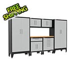 Armadillo Tough Grey 7-Piece Garage Cabinet Set with Levelers and Casters