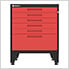 Red 7-Piece Garage Cabinet Set with Levelers and Casters