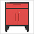 Red 7-Piece Garage Cabinet Set with Levelers and Casters