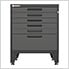 Black 7-Piece Garage Cabinet Set with Levelers and Casters