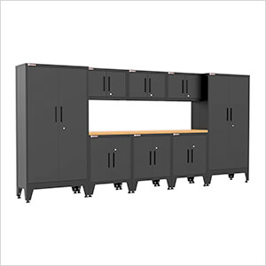 Black 9-Piece Garage Cabinet Set with Levelers