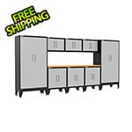 Armadillo Tough Grey 9-Piece Garage Cabinet Set with Levelers
