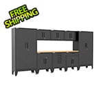 Armadillo Tough Black 9-Piece Garage Cabinet Set with Levelers