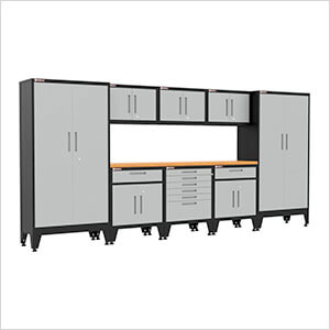 Grey 9-Piece Garage Cabinet Set with Levelers