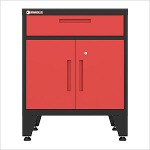 Red Multifunction Base Cabinet with Rubber Work Mat