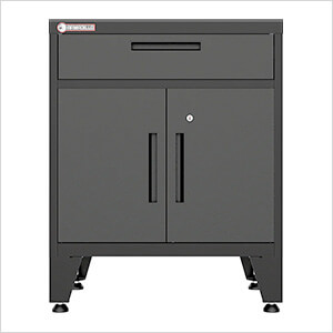 Black Multifunction Base Cabinet with Rubber Work Mat