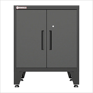 Black 2-Door Base Cabinet with Rubber Work Mat