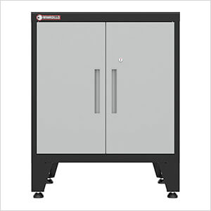 Grey 2-Door Base Cabinet with Rubber Work Mat
